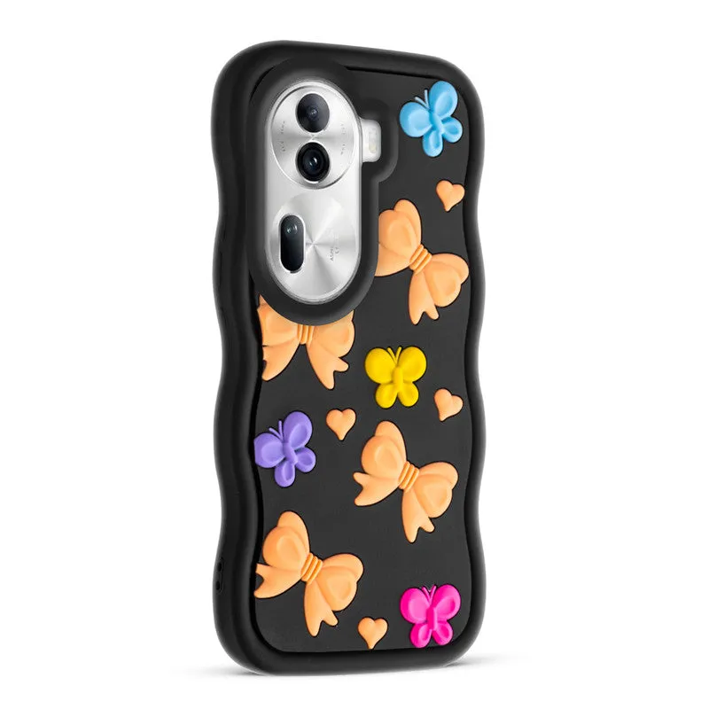 3D Silicone Soft Wave Edges Mobile Back Case For Oppo Reno 11 Pro 5G