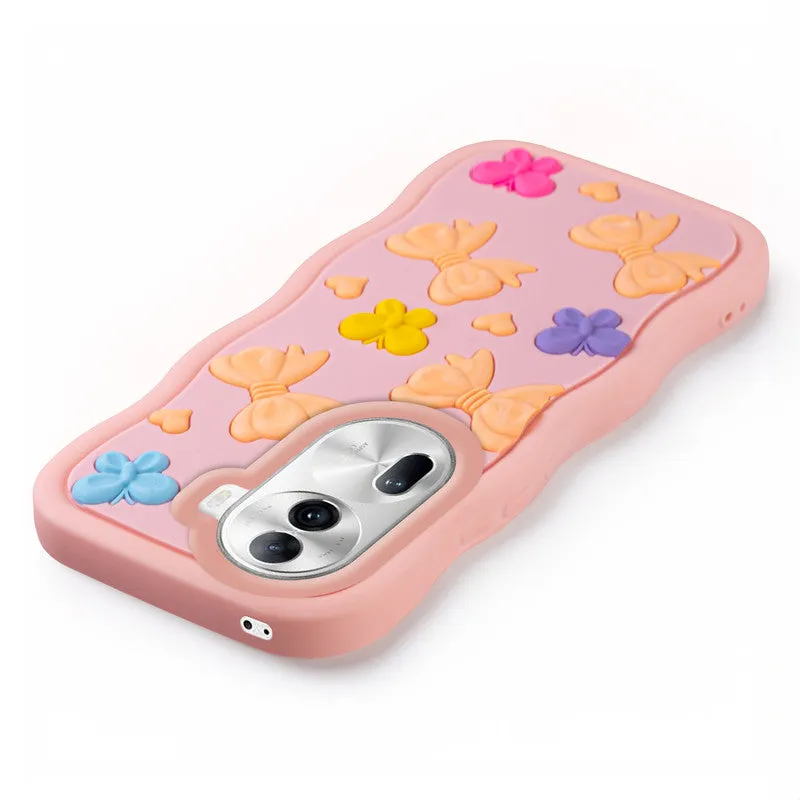 3D Silicone Soft Wave Edges Mobile Back Case For Oppo Reno 11 Pro 5G