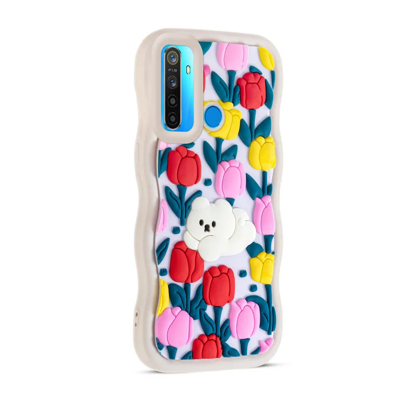 3D Silicone Soft Wave Edges Mobile Back Case For Realme 5