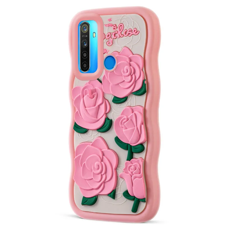 3D Silicone Soft Wave Edges Mobile Back Case For Realme 5