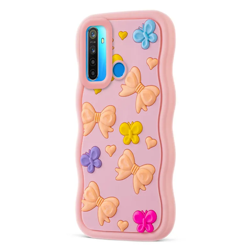3D Silicone Soft Wave Edges Mobile Back Case For Realme 5
