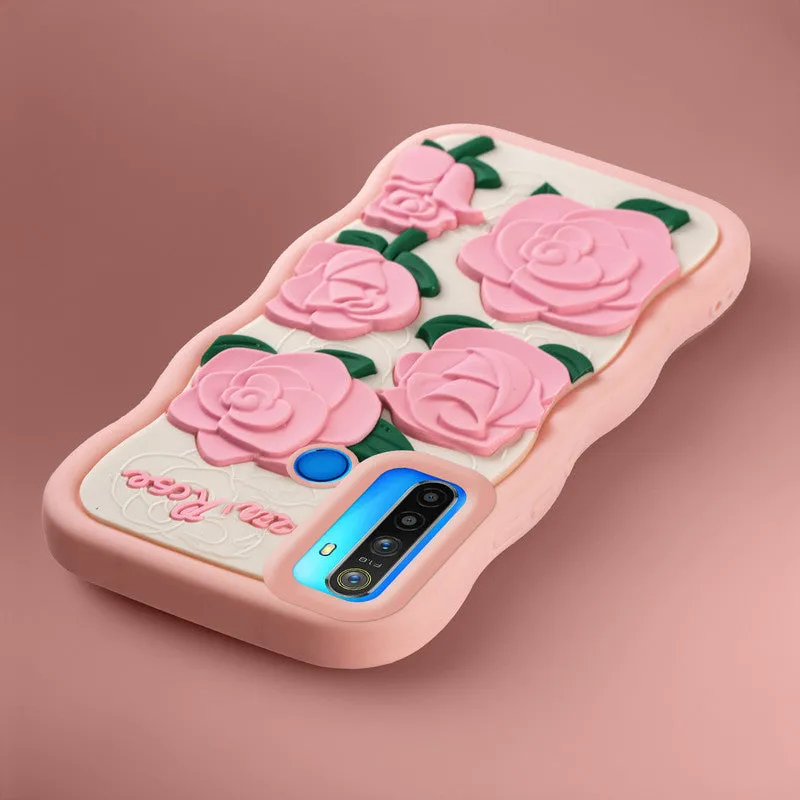 3D Silicone Soft Wave Edges Mobile Back Case For Realme 5