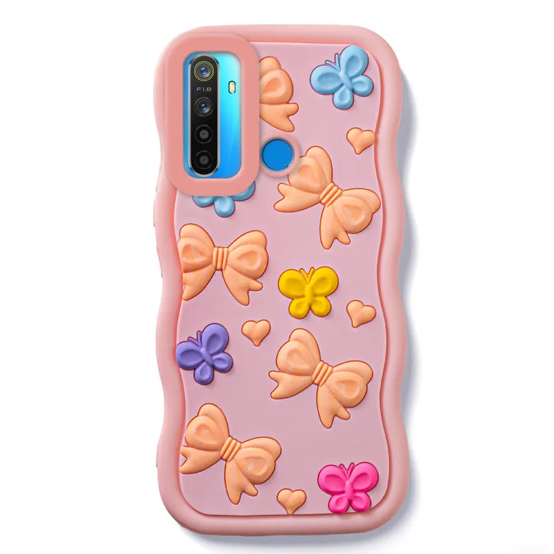 3D Silicone Soft Wave Edges Mobile Back Case For Realme 5