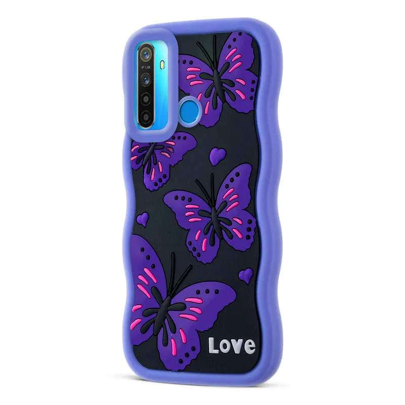 3D Silicone Soft Wave Edges Mobile Back Case For Realme 5