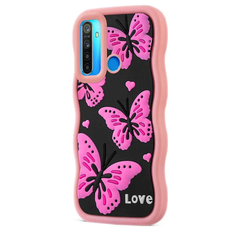3D Silicone Soft Wave Edges Mobile Back Case For Realme 5