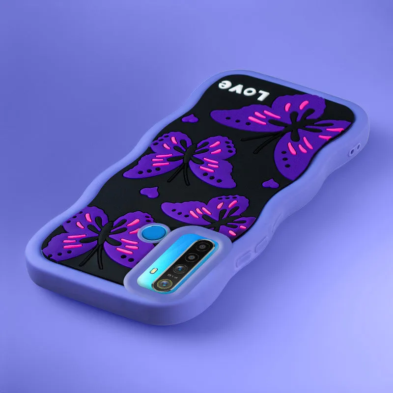 3D Silicone Soft Wave Edges Mobile Back Case For Realme 5