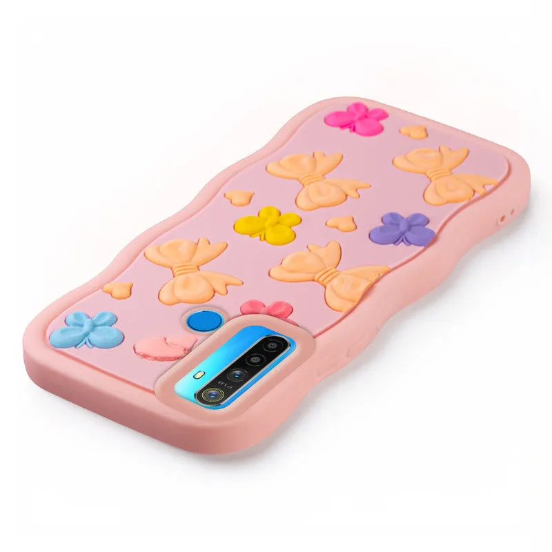 3D Silicone Soft Wave Edges Mobile Back Case For Realme 5