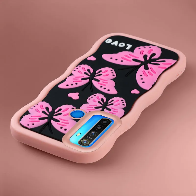 3D Silicone Soft Wave Edges Mobile Back Case For Realme 5