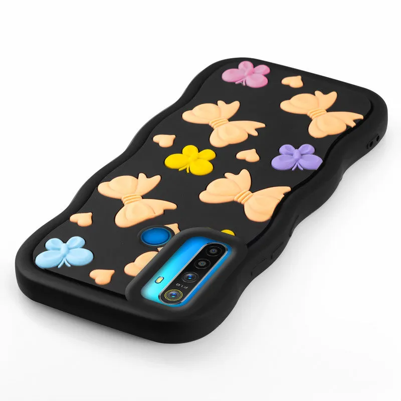 3D Silicone Soft Wave Edges Mobile Back Case For Realme 5