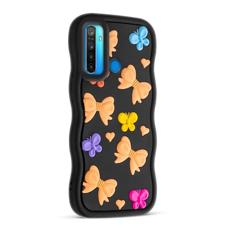 3D Silicone Soft Wave Edges Mobile Back Case For Realme 5