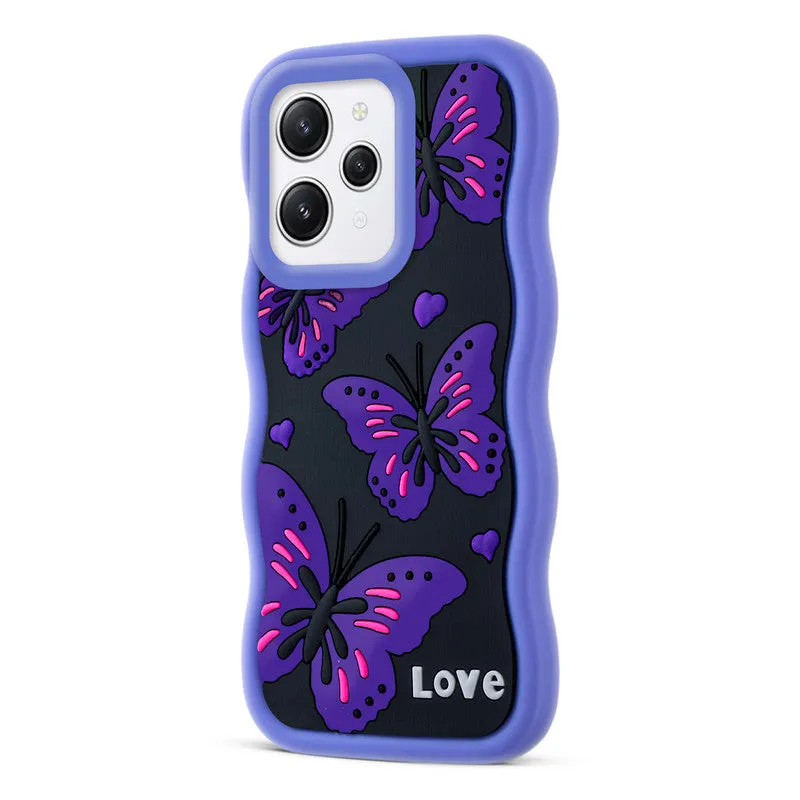 3D Silicone Soft Wave Edges Mobile Back Case For Redmi 12 4G