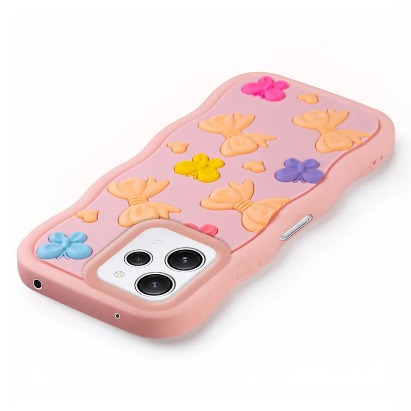 3D Silicone Soft Wave Edges Mobile Back Case For Redmi 12 4G