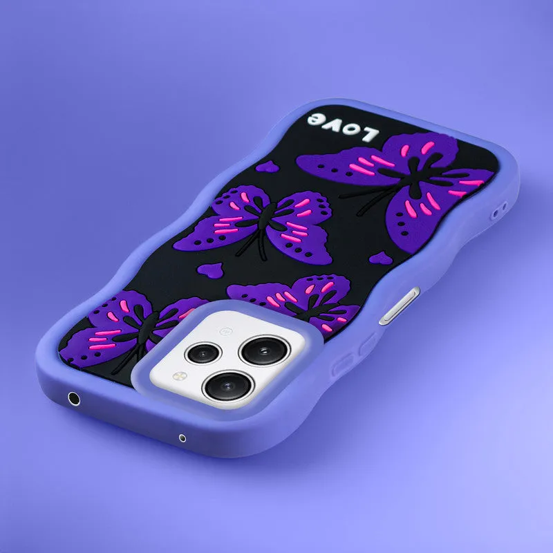 3D Silicone Soft Wave Edges Mobile Back Case For Redmi 12 4G