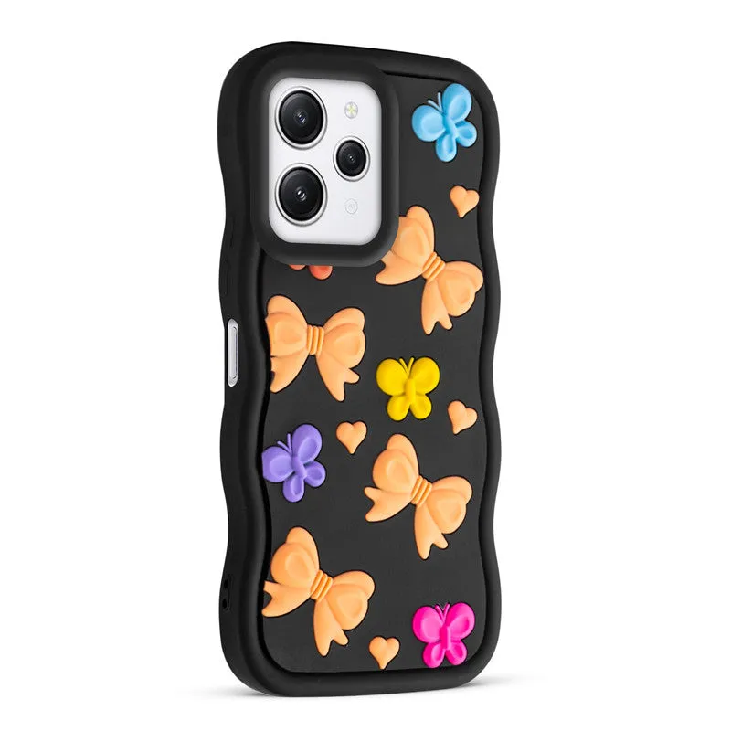 3D Silicone Soft Wave Edges Mobile Back Case For Redmi 12 4G