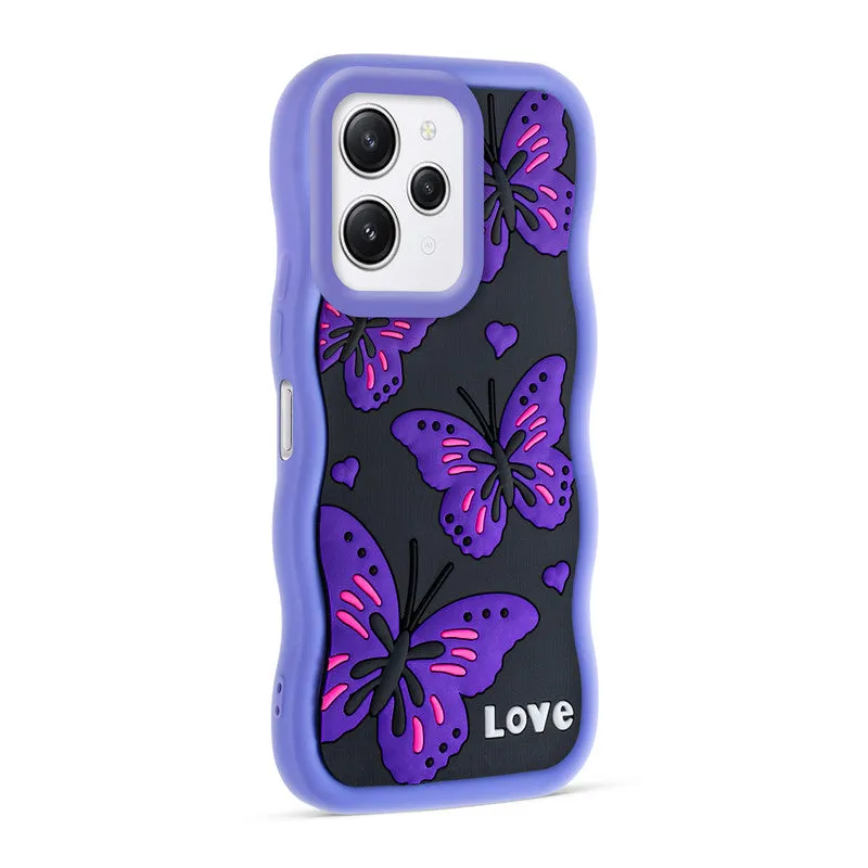 3D Silicone Soft Wave Edges Mobile Back Case For Redmi 12 4G