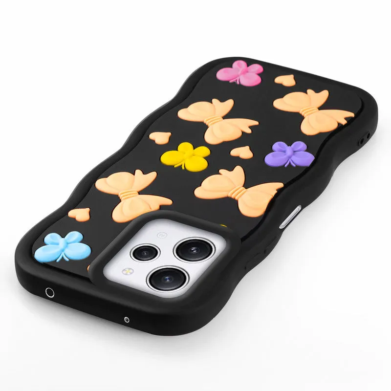 3D Silicone Soft Wave Edges Mobile Back Case For Redmi 12 4G