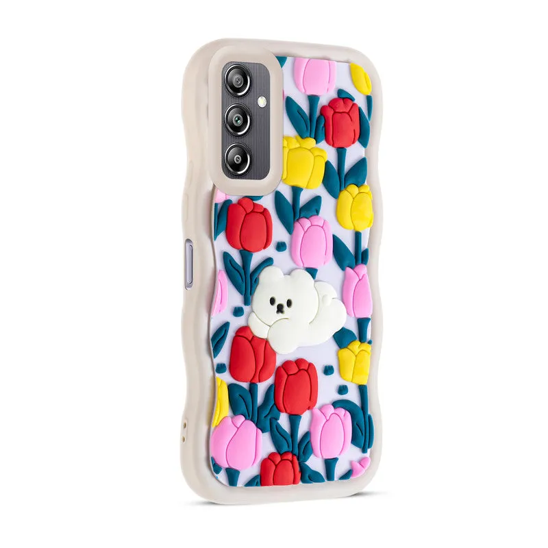 3D Silicone Soft Wave Edges Mobile Back Case For Samsung A14 5G