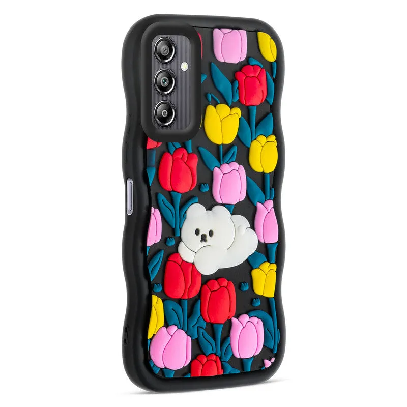 3D Silicone Soft Wave Edges Mobile Back Case For Samsung A14 5G