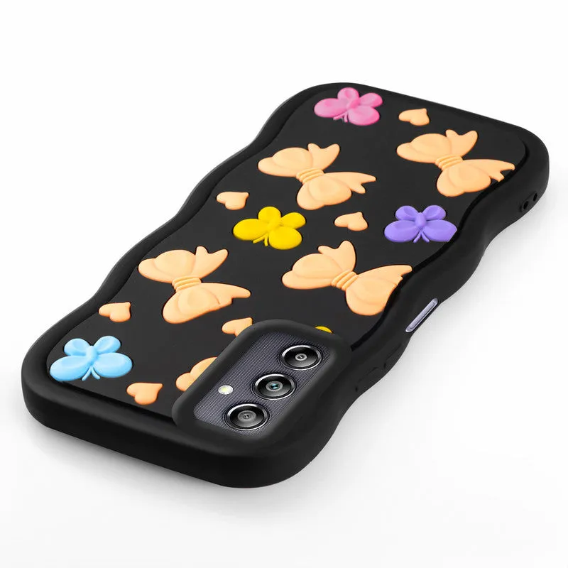 3D Silicone Soft Wave Edges Mobile Back Case For Samsung A14 5G