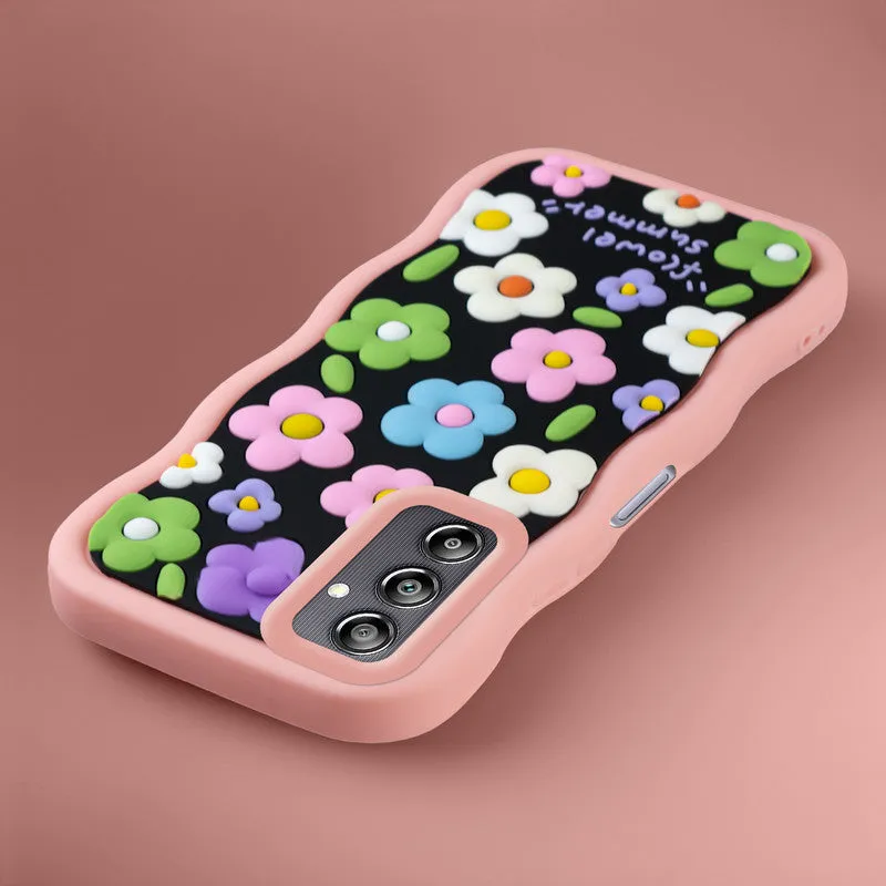 3D Silicone Soft Wave Edges Mobile Back Case For Samsung A14 5G