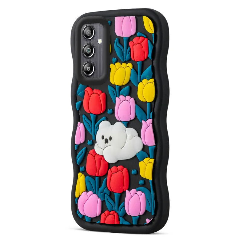 3D Silicone Soft Wave Edges Mobile Back Case For Samsung A14 5G