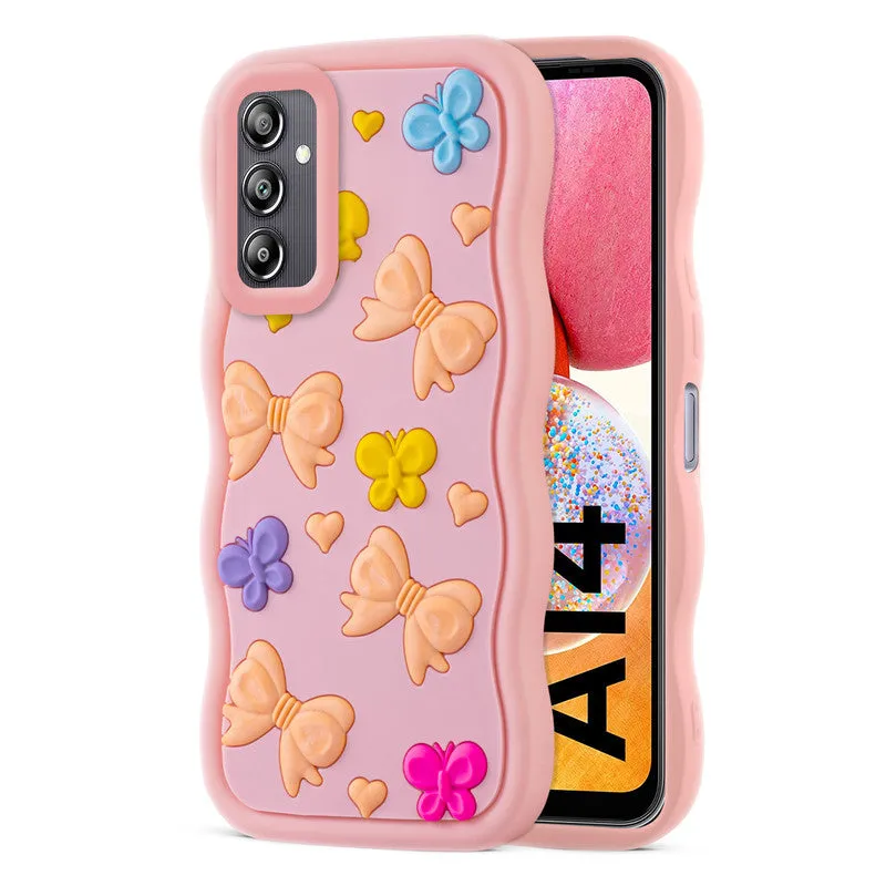 3D Silicone Soft Wave Edges Mobile Back Case For Samsung A14 5G