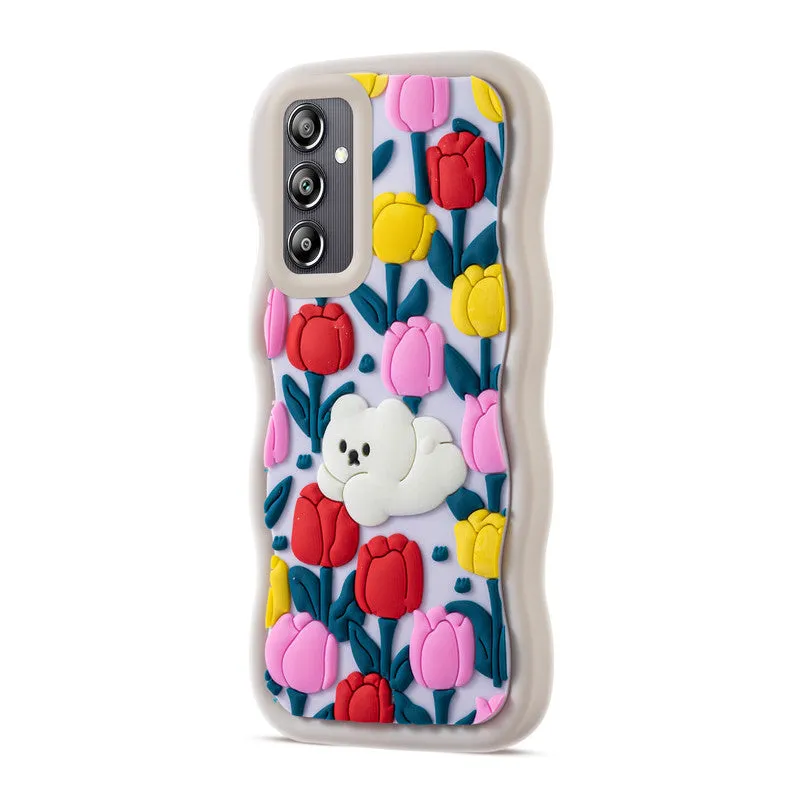 3D Silicone Soft Wave Edges Mobile Back Case For Samsung A14 5G