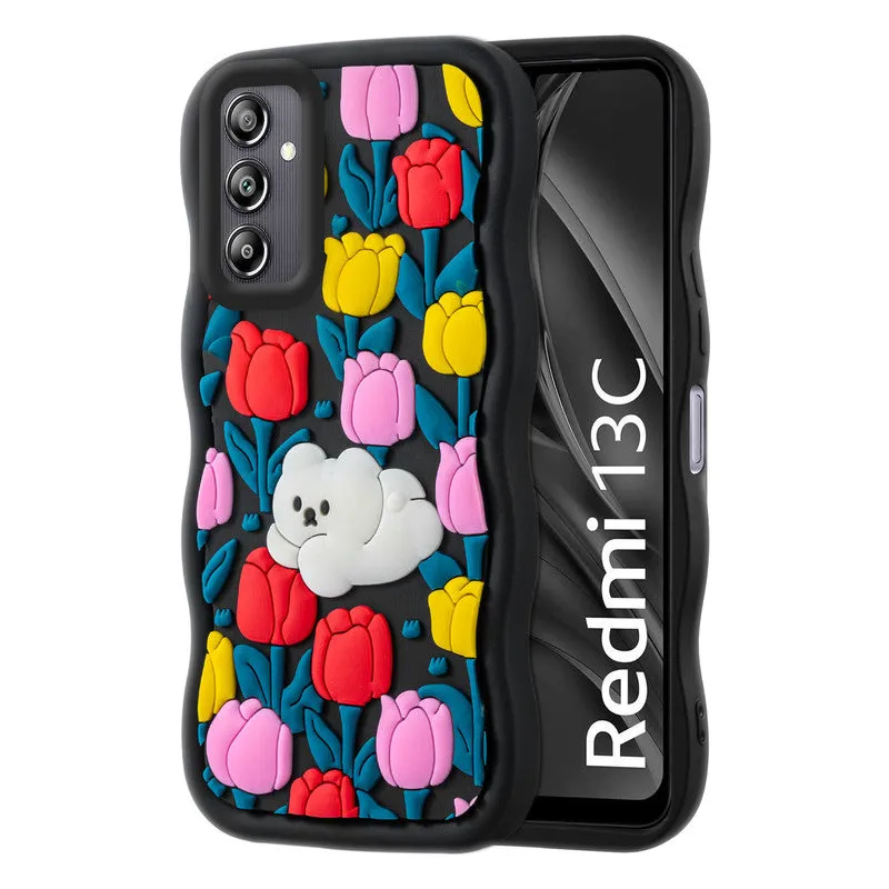 3D Silicone Soft Wave Edges Mobile Back Case For Samsung A14 5G