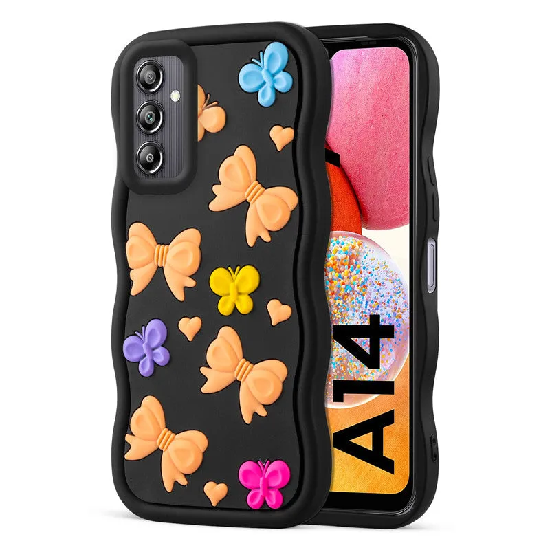 3D Silicone Soft Wave Edges Mobile Back Case For Samsung A14 5G