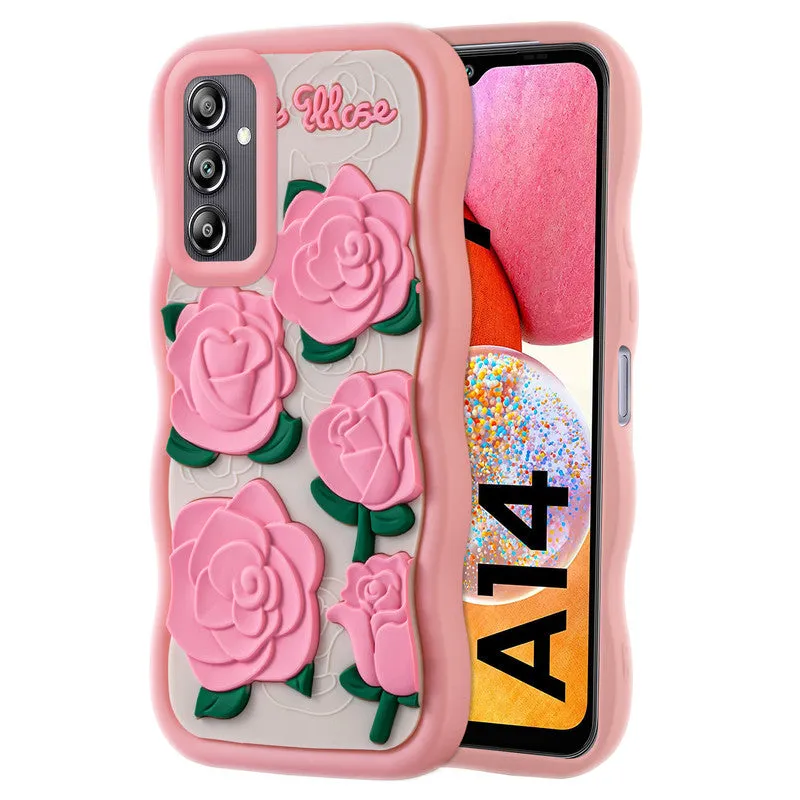3D Silicone Soft Wave Edges Mobile Back Case For Samsung A14 5G