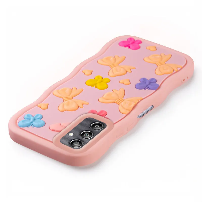 3D Silicone Soft Wave Edges Mobile Back Case For Samsung A14 5G