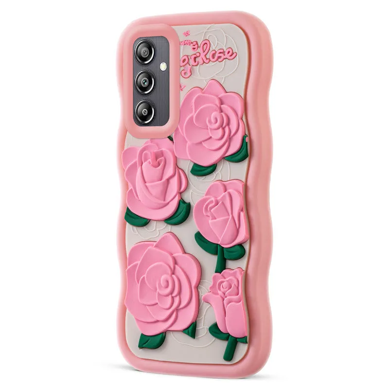 3D Silicone Soft Wave Edges Mobile Back Case For Samsung A14 5G