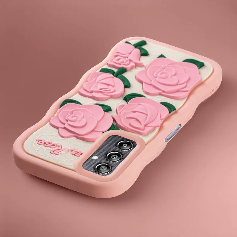 3D Silicone Soft Wave Edges Mobile Back Case For Samsung A14 5G
