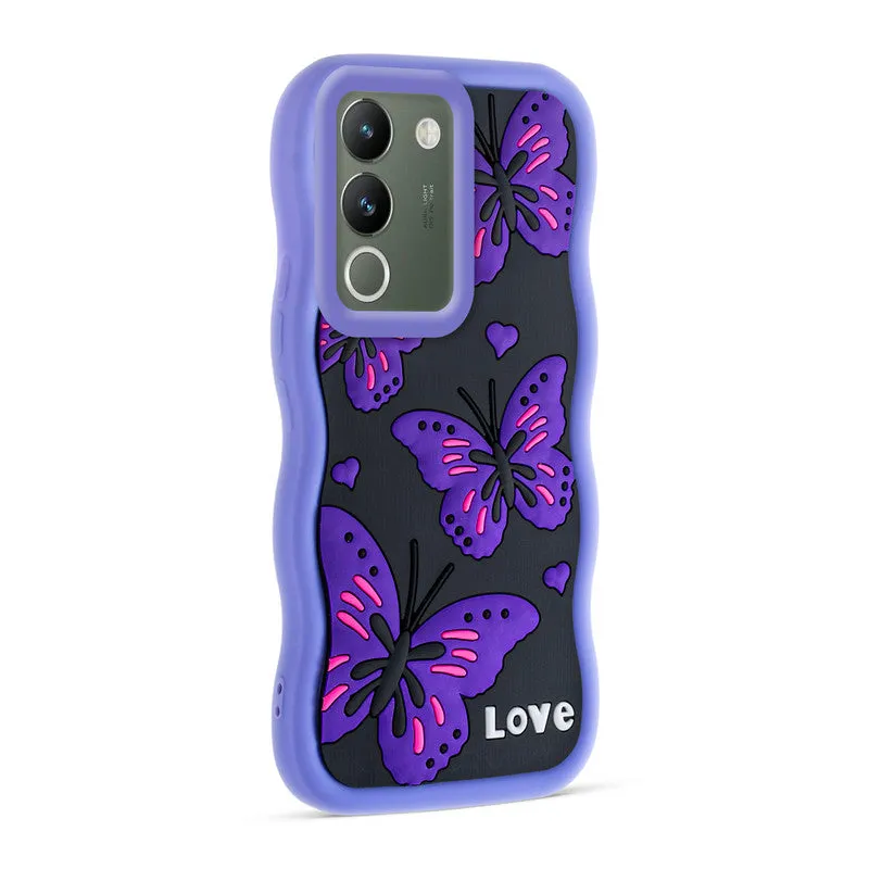 3D Soft Silicone Wave Edges Mobile Back Case For Vivo Y200 5G