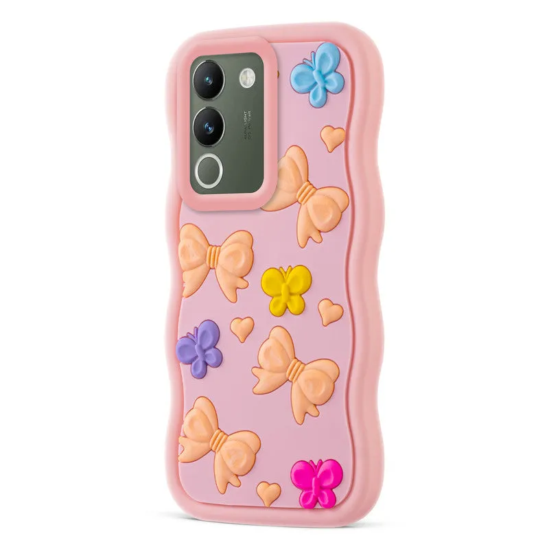 3D Soft Silicone Wave Edges Mobile Back Case For Vivo Y200 5G
