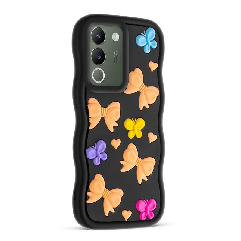 3D Soft Silicone Wave Edges Mobile Back Case For Vivo Y200 5G