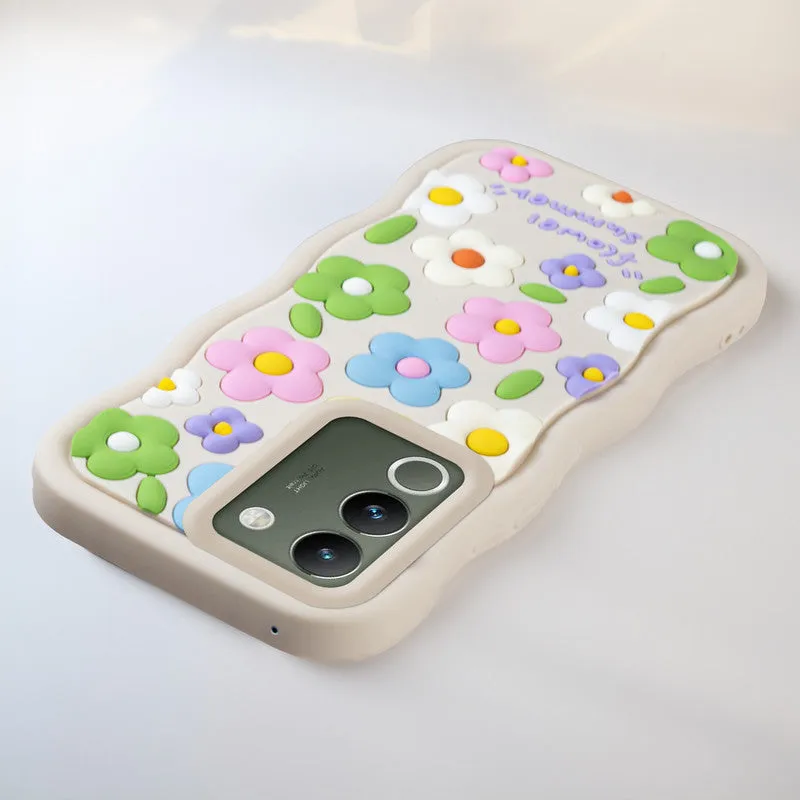 3D Soft Silicone Wave Edges Mobile Back Case For Vivo Y200 5G
