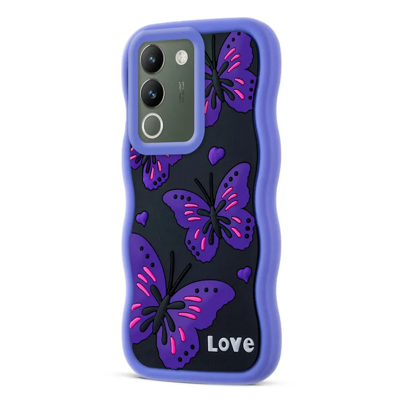 3D Soft Silicone Wave Edges Mobile Back Case For Vivo Y200 5G
