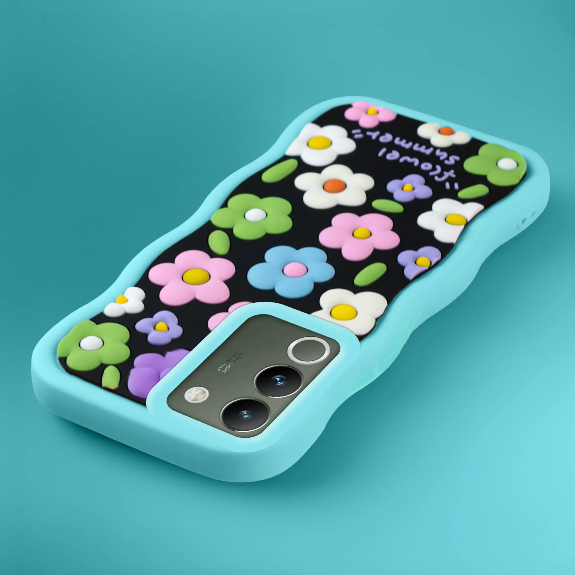 3D Soft Silicone Wave Edges Mobile Back Case For Vivo Y200 5G