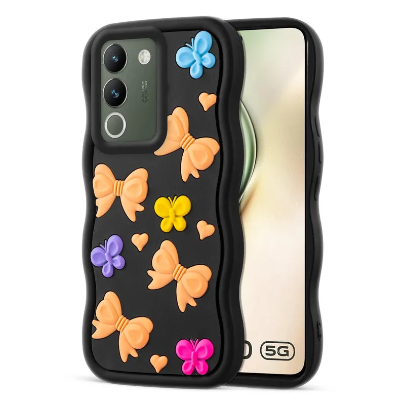 3D Soft Silicone Wave Edges Mobile Back Case For Vivo Y200 5G