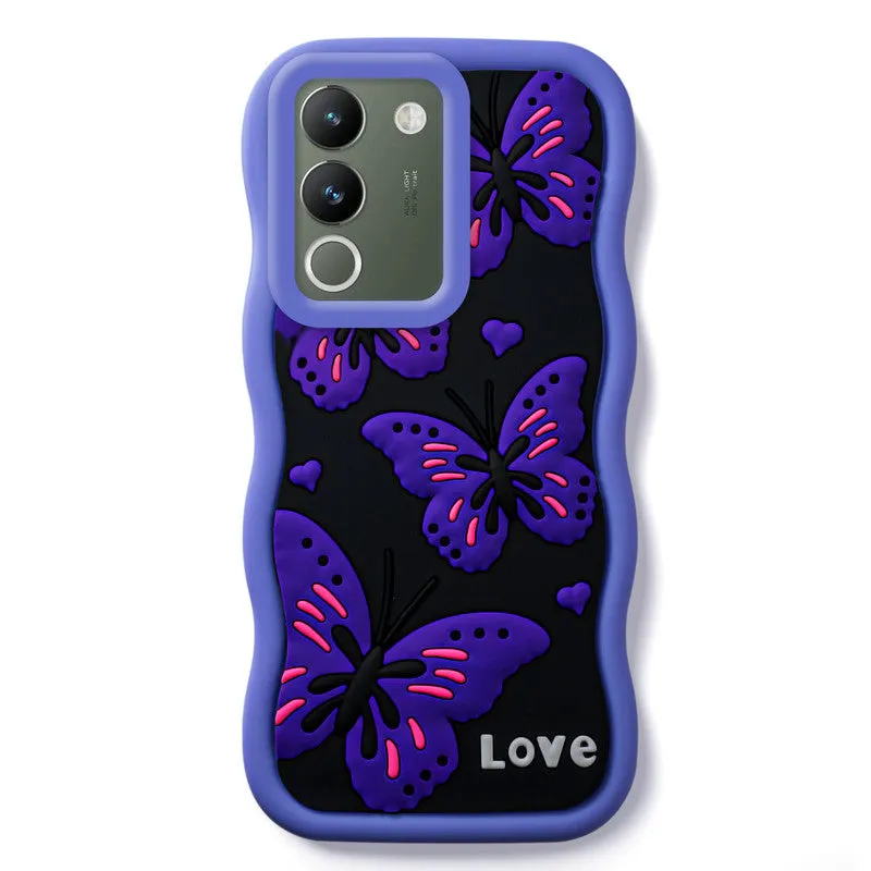 3D Soft Silicone Wave Edges Mobile Back Case For Vivo Y200 5G