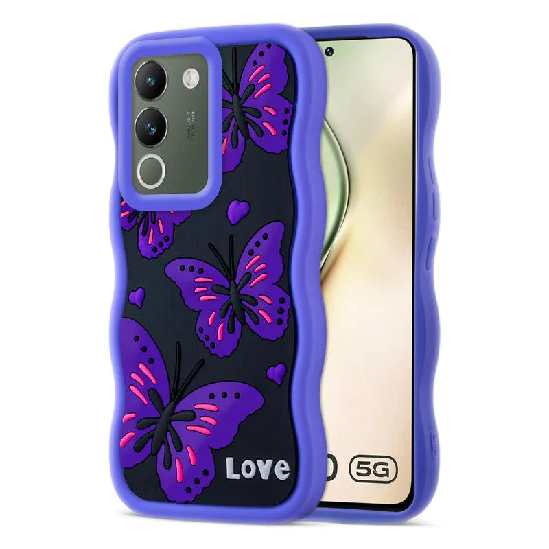 3D Soft Silicone Wave Edges Mobile Back Case For Vivo Y200 5G