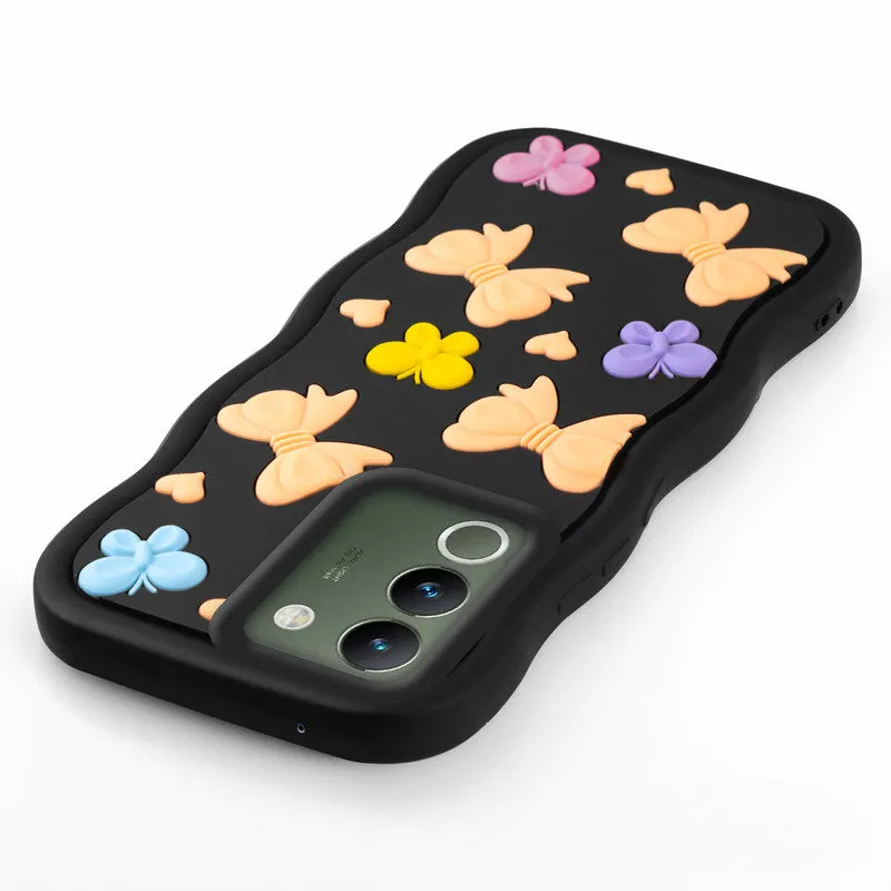 3D Soft Silicone Wave Edges Mobile Back Case For Vivo Y200 5G
