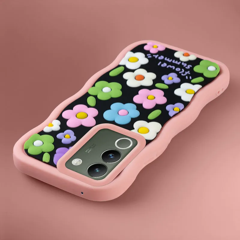3D Soft Silicone Wave Edges Mobile Back Case For Vivo Y200 5G