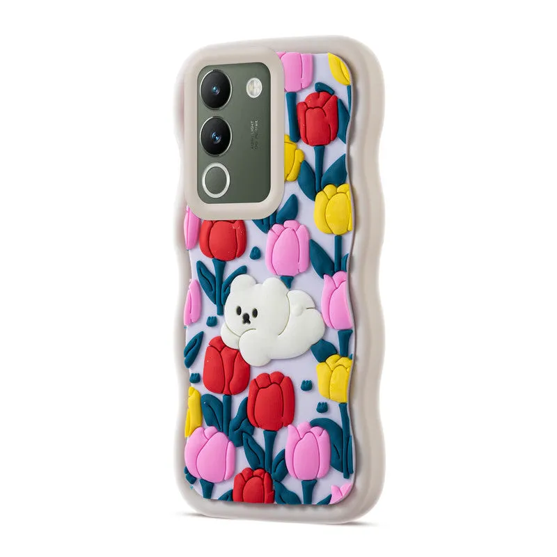 3D Soft Silicone Wave Edges Mobile Back Case For Vivo Y200 5G