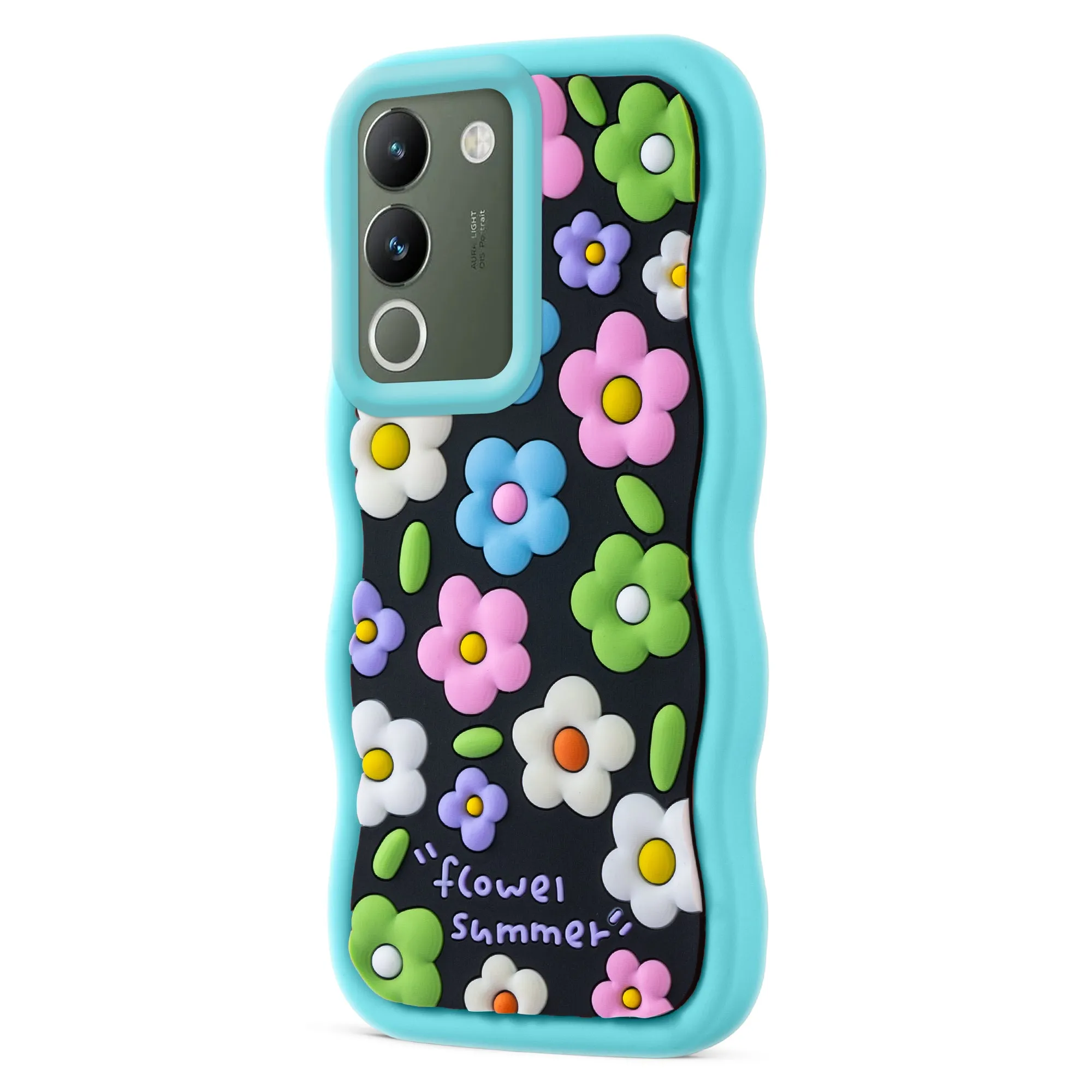 3D Soft Silicone Wave Edges Mobile Back Case For Vivo Y200 5G