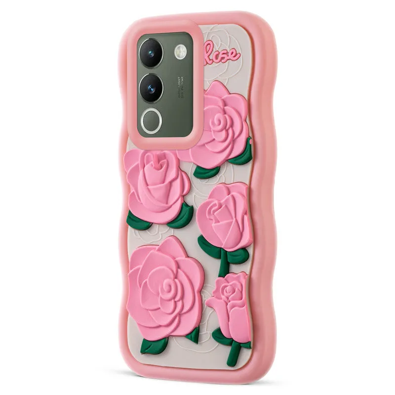3D Soft Silicone Wave Edges Mobile Back Case For Vivo Y200 5G