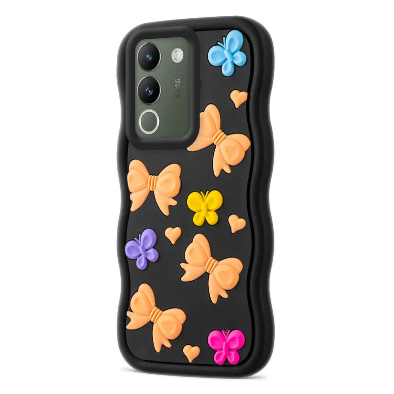 3D Soft Silicone Wave Edges Mobile Back Case For Vivo Y200 5G
