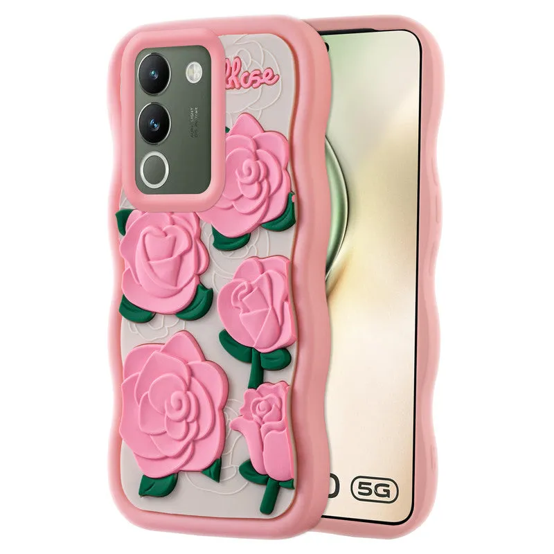 3D Soft Silicone Wave Edges Mobile Back Case For Vivo Y200 5G