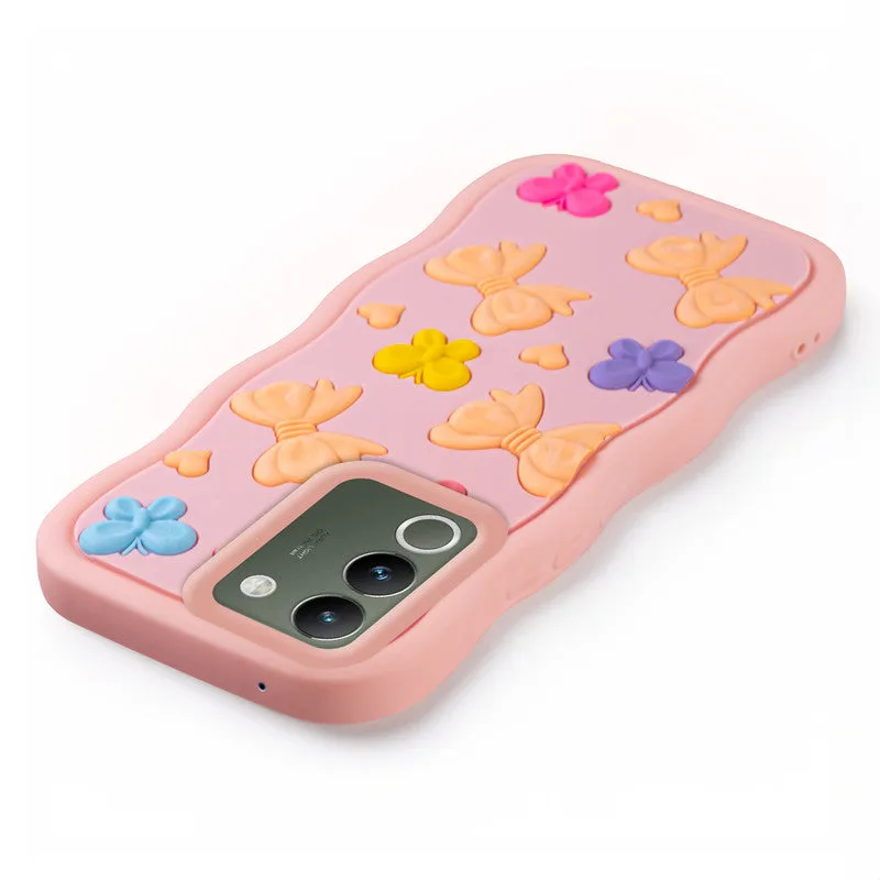 3D Soft Silicone Wave Edges Mobile Back Case For Vivo Y200 5G